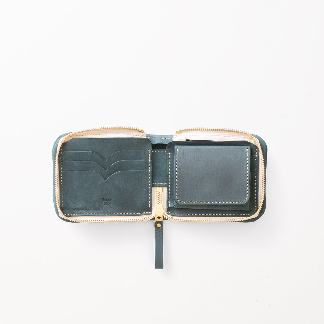 2つ折りファスナー財布 / BlueGreen
