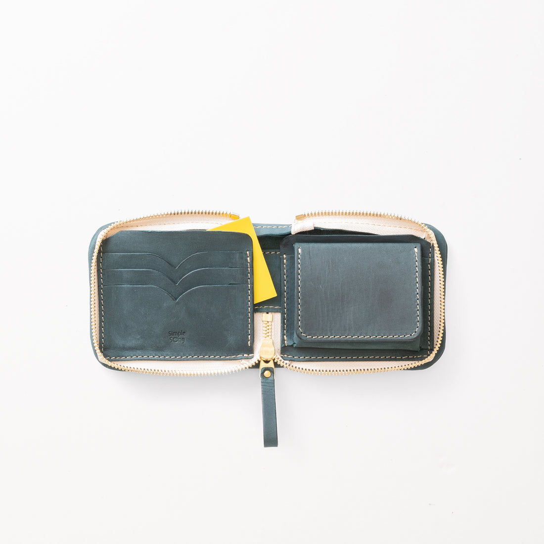 2つ折りファスナー財布 / BlueGreen