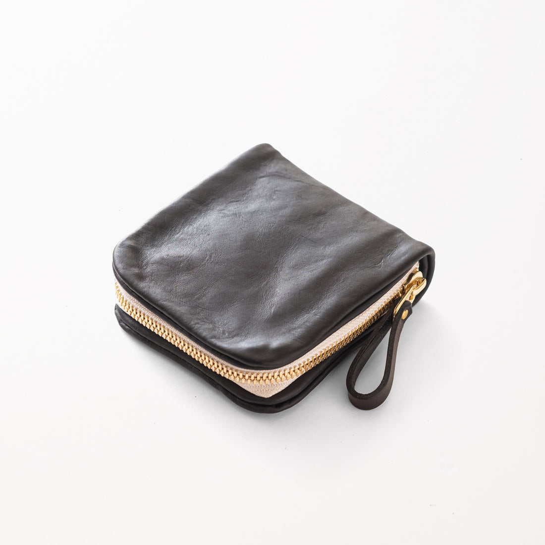 Bi-fold Zipper Wallet / Burgundy