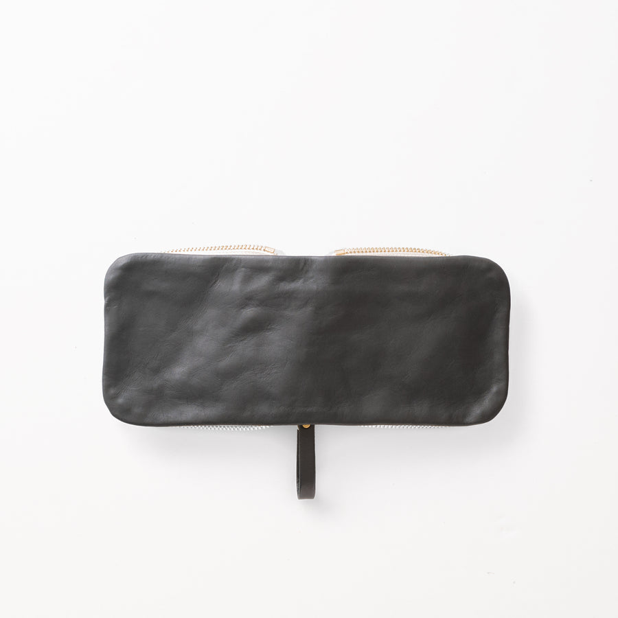 2つ折りファスナー財布 / Black