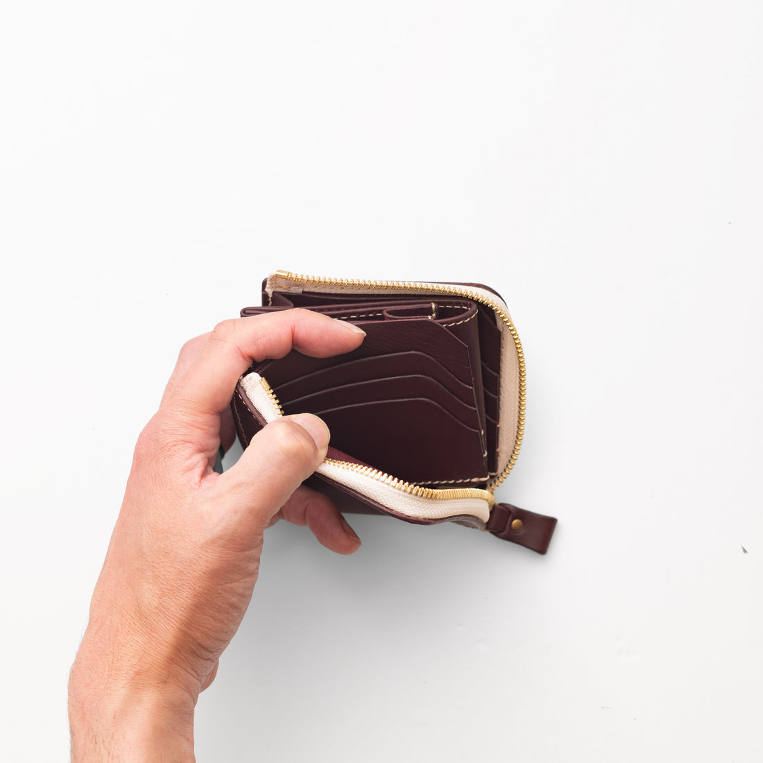L字ファスナー財布 / Burgundy